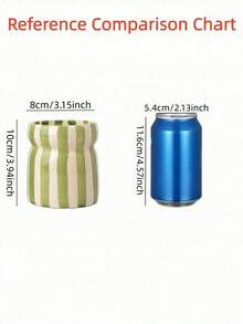 1pc INS Style Hand-Painted Dual-Color Striped Plastic Storage Tube, Cosmetic Storage Box, Makeup Brush Holder, Eyebrow Pencil Eyeliner Lipstick Organizer, Desktop Decoration, Holiday Gift For Family And Friends - A - View 3