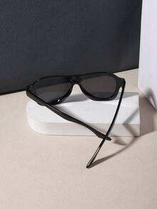 1 PC Men's Casual Style Aviator Fashion Glasses Double Beam Large Frame PC Material Lightweight For Street Outdoor Daily Occasions With Glasses Box - Multicolor - View 8