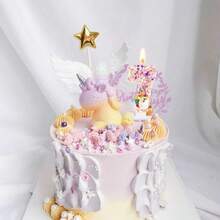1-7 Number Birthday Candle,Happy Birthday Cake Candle, Unicorn Themed Party Supplies - Multicolor - View 3