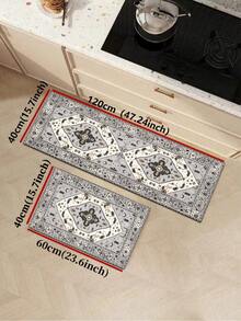 1/2pcs Diatomaceous Earth Bath Mat, Bohemian Floral Pattern Style, Super Absorbent, Non-Slip, Perfect For Bathroom, Kitchen And Dining Room, Quick Drying, Ideal Gift For Home Decor And Bathroom Mat - Multicolor - View 12