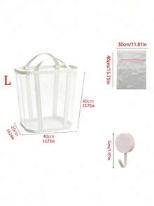 Extra Large Foldable Mesh Laundry Basket With Handle- Robust Laundry Bags, Portable Storage Bag, Garment Bag, Hook, Suitable For Clothing Storage, Home, Travel And Laundry Room, Bedroom And Bathroom, Camping Use. Space-Saving, Rectangular Design | Laundry Basket, Laundry Bin, Back To School, Christmas, Halloween Gift - Multicolor - View 17