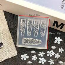 1件裝 扶桑花美甲矽膠模具，清新風格美甲浮雕造型工具，3D扶桑花美甲造型模具，可重複使用軟矽膠，DIY美甲裝飾，適用於音樂節、萬聖節、聖誕節美甲創作，適合美甲沙龍、美甲師日常創作、居家DIY美甲 - 彩色 - 查看 5