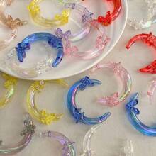 UV Plated Solid Color Big Moon Butterfly Star Bead DIY Handmade Bead Phone Chain Pendant Loose Bead Jewelry Accessories - Multicolor - View 11