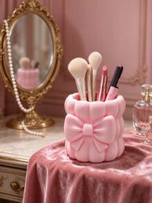 Creative 3D Printed Wave Bow Storage Tube, 3D Bubble Design With Delicate Texture, Sturdy And Durable, Can Store Makeup Tools And Pens, Multiple Colors Available, Suitable For Vanity And Desk, Cute Niche Gift Item - Multicolor - View 3
