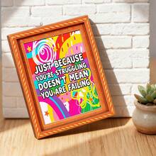 1pc Wooden Photo Frame Refrigerator Magnet - Fun Text Fridge Decor Magnet, Home Decoration! - A - View 16