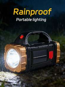 HngLngJoe 1pc Rechargeable LED Flashlight 1800 Lumens, Solar Tactical COB Handheld Light, Waterproof, USB Phone Charging, 6 Modes, Emergency Power Function, Portable Outdoor Camping Light, Hiking, Home Maintenance - White Light - View 4