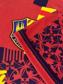 Men's Barcelona Football Jersey T-Shirt, Spanish Style Top, Suitable For Matches, Street, Parties And Daily Wear, For Men, Teens, Fans, Gift - Red - View 5