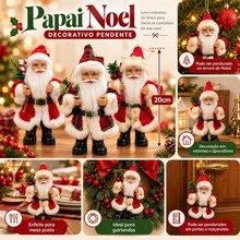 Papai Noel Enfeite Decoração Pendente Natal 20cm Tuut - 1PC - Visão 4