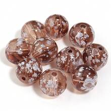 10pcs/Pack Acrylic Transparent Graffiti Splatter Dot Loose Beads, Snowflake Straight Hole Beads For DIY Beaded Pens, Phone Chains, Keychains, Jewelry Making - Snowflake Beads - View 8