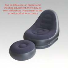Cost-Effective Inflatable Slouchy Sofa & Footstool Set, Foldable Single Inflatable Chair, Waterproof & Wear-Resistant, Portable Storage, Fashionable Home Decor, Suitable For Living Room, Bedroom, Balcony, Camping, Picnic, Family Gift - New Model - View 10