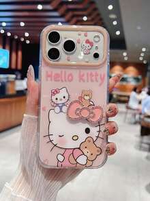 SANRIO 1件透明氣墊歐風粉色3D蝴蝶結KT蘋果手機殼，適用11-18pm - 彩色 - 查看 2