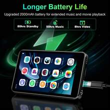 SWOFY D08 Portable MP3 MP4 Player, 80GB & 32GB Options, Bluetooth And WiFi, 4.0 Inch Touchscreen, Android 13 System, Lossless Music Player, FM Radio For Sports & Daily Use - View 7