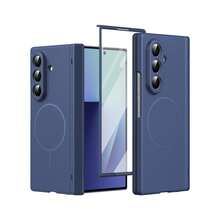 VIETAO Magnetic Wireless Charging Foldable Phone Case With Tempered Galaxy Screen Protector, Compatible With Samsung Galaxy Z Fold 8 Ultra 7 6 5 4, Full Coverage Phone Case, Compatible With IPhone Duo - Blue - View 12