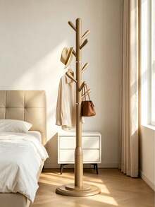 Freestanding Coat Rack, Modern Tree Shape Coat Hanger With Multi Hooks, Heavy Duty Round Base, Space Saving Clothes Hat Bag Holder, Suitable For Entryway, Bedroom, Hallway - Multicolor - View 4