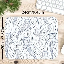1pc Whale Shark Line Art Desk Mat, Minimalist Ocean Marine Creature Print Large Table Mat, Non Slip Desktop Protector For Home Office Decor - View 10