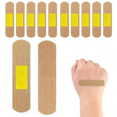 20/40/60/80/100 piezas Tira de tela elástica convencional con fuerte adhesión, material de tela suave y elástico, adecuado para el cuidado y la protección después de colisiones deportivas, empaque pequeño independiente, fácil de transportar, es un artículo imprescindible para los viajes familiares