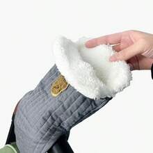 Baby Stroller Handle Cover, Winter Outdoor Windproof & Cold-Proof Stroller Gloves For Parents, Cute Bear Design Warm Lamb Fleece Gloves, Baby Stroller Accessories - As Shown - View 6