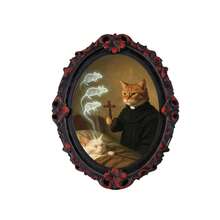 Creative Multi-Style Vintage Animal Wooden Fridge Magnets, European Carved Photo Frame, Cat & Dog Stickers, Home Decor - one-size - View 6