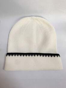 Women's Winter Knitted Beanie, Warm Soft Folded Cuff Crochet Trim Fitted Hat, Suitable For Cold Weather - Multicolor - View 2