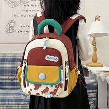New Fashionable And Versatile Cute Cartoon Contrasting Large Capacity Backpack, Unisex Casual And Lightweight College Style Backpack - Multicolor - View 11