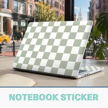 Minimalist Light-Colored Plaid Laptop Skin Kit, Premium Vinyl Film Covers Laptop Top Cover And Palm Rest, Scratch-Resistant And Waterproof, Easy To Remove Without Residue, Compatible With Most 15.5" And Smaller Laptops - View 16
