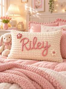 Customized Name Pillow, DIY Name Comfort Cushion, Bedroom Sofa Pillowcase, Pet Pillow Gift, Pillow Insert Not Included - Multicolor - View 6