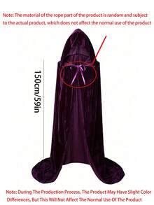 Unisex Party Performance Hooded Cloak, Velvet Fabric, Suitable For Various Festivals, Christmas Costumes, Role Play Costumes And Halloween Costumes. - Multicolor - View 14