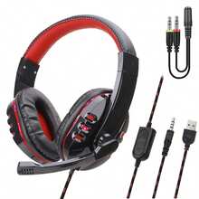 Dam Headset SY733MV. Gamingheadset med mikrofon, minijack-anslutning för PC, laptop, PS4, Xbox One, mobil, surfplatta. Volymkontroll - Visa 1