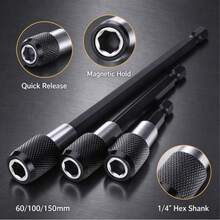 Quick Change Hex Wrench Universal Adapter, Converts Electric Drill And Manual Screwdriver, Suitable For Socket Wrenches, Drill Bits And All Hex Shank Tools - Black - View 11