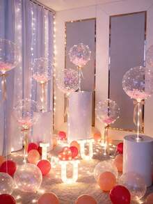 3/10/50pcs 10-36 Inch Clear Bobo Balloons, Helium Transparent Inflatable Balloons For Wedding, Birthday, Party Decoration - Transparent - View 5