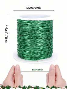 1/2 Roll (Random Color) Metallic Velvet Rope - Durable Polyester Handmade Cord, Suitable For DIY Jewelry, Christmas Decorations And Gift Wrapping | Easy To Shape And Bend Design - A - View 2