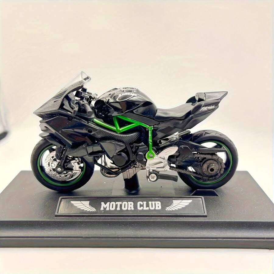 1:18 Scale Steerable Shock-Absorbing Motorcycle Model, Bedroom Decor Vehicle Ornament Collection, Suitable For Birthday Gift, Holiday Gift, Halloween, Back To School, Graduation, Christmas - Black - View 1