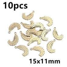10pcs Stainless Steel Leaf Feather Charms Pendant For Necklace Earring Bracelet DIY Crafts Jewelry Making Accessories Findings - Feather - View 22