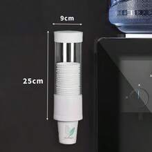 2/1 buah Dispenser Gelas Sekali Pakai Otomatis, Tidak Perlu Pengeboran, Dipasang di Dinding, Meja, Rak Gelas Kertas Anti Debu, Dispenser Air, Dispenser Air Rumah Tangga, Rak Penyimpanan Gelas Air Anti Debu Kapasitas Besar. - A - View 17