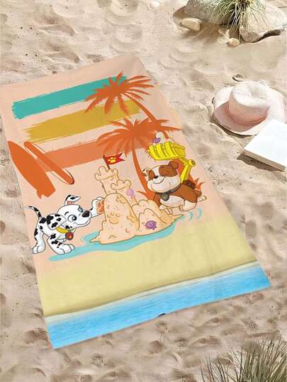 6 Toallas de playa con temática de Paw Patrol: Toallas de baño de fibra ultra secado rápido con estampado de perros, suaves y cómodas para niños, ideales para piscinas, playas y duchas.