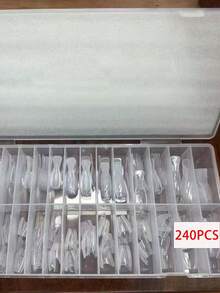 30/240 Pcs Transparent Nail Extension Tools Short Oval French Cover 15 Different Styles Reusable Quick And Convenient Double-Layer Extension Cover, New Short - Clear - View 4