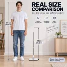 6-Piece Automatic Hands-Free Mopping System, With 5 Replacement Cloths (For Standard Size), Sturdy ABS Frame, One-Button Cloth Change, Space-Saving Design, Suitable For Wall/Ceiling Mopping And Commercial Use, Perfect For Large Area Floors/Kitchen - 1 Mop + 5 Random Mop Heads - View 5