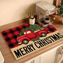(Hot !!) 1pc 2D Printed Christmas Truck Design, Flat Stove Protector Mat, Rubber Non-Slip Heat-Resistant Stove Cover Pad, Suitable For Induction Cooktop, Glass Stove, Multi-Function Scratch-Resistant Mat, Best Choice For Oven, Washing Machine, Dryer, Kitchen Decor - Multicolor - View 12