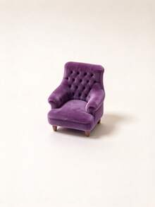 Dollhouse Miniature Furniture Model Mini Sofa Chair, Flocked Dining Chair, Leisure Chair Model, Home Decor Small Ornament, Holiday Gift For Friends - Multicolor - View 8