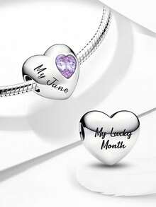 1pc Fashion Heart Moon Charm Beads Suitable For Women's Bracelet DIY Jewelry Making And Daily Matching Decoration Girls Decor - Love Month - View 6