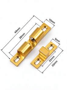 Thickened Solid Zinc Alloy Spherical Door Knob, Adjustable Tension Spring Lock, Two Installation Methods, Suitable For Wardrobe, Kitchen, Bathroom, Bookshelf Hidden Door Handle, Gold And Silver - Multi-color - View 2