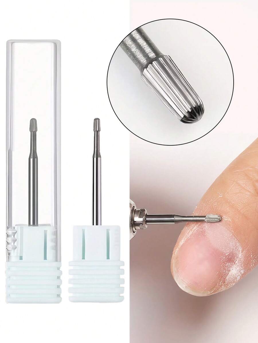 1 Pc Nail Drill Bit Tungsten Carbide Drill Bit Cuticle Remover, For Use With Electric Nail File Cuticle Cleaning Tool - Silver - View 1