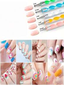 17Pcs Nail Art Tool Set, Nail Painting Brushes, Dotting Pens, With Nail Art Palette, For Nail Art Decoration - Multicolor - View 4
