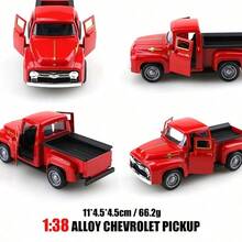 1pc Multi-Color Classic Alloy Pickup Model, Retro Truck Diecast Toy, Tabletop Collectible Ornament, Birthday Gift, Halloween & Thanksgiving Holiday Gift - Multicolor - View 5