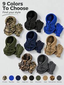 Winter Hunting Windproof Mask, Warm Hunting Camouflage, Balaclava Hat, Fleece Gloves Combination Suitable For Winter Hunting And Other Outdoor Sports - Multicolor - View 8