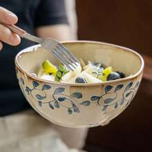 High-Aesthetic Asymmetrical Surface Fruit Bowl, Thickened Ceramic Rice Bowl For Home Use - Multicolor - View 4