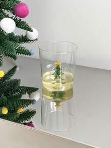 1pc Christmas Tree Glass Coffee Cup, 3D Christmas Tree Cup, Exquisite, Suitable For Home Decor Drinkware, Coffee Shop Latte Art Cup, Christmas Party Gathering Drinkware, Gift - Multicolor - View 4