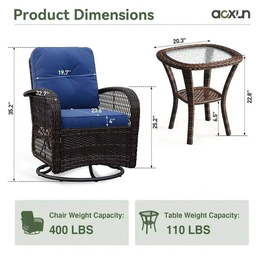 Outdoor Table & Chair Sets - Blue - View 1