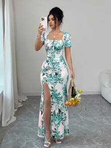 Women Maxi Dresses - Mint Green - View 9