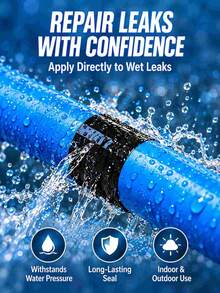 1 Roll PVC Pipe Super Waterproof Repair Tape, Leak-Proof Sealing Repair Tape, Self-Adhesive Performance Excellent Repair Tape, Insulated Pipe - Multicolor - View 4